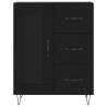 Stylish Highboard Black - Engineered Wood 69.5x34x180 cm