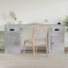 Desk with Cabinet Concrete Grey Engineered Wood Colour concrete grey 