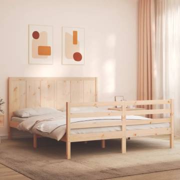 King Size Solid Wood Bed Frame with Headboard | HipoMarket