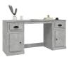 Elegant Concrete Grey Desk with Cabinet - HiPo Market