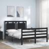 Bed Frame with Headboard Black 120x200 cm Solid Wood Colour black Size 120 x 200 cm 