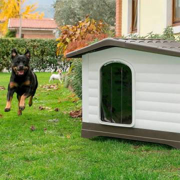 Ferplast Doghouse Villa 90 - Grey Outdoor Kennel for Dogs