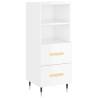 Elegant Highboard in High Gloss White - 34.5x34x180 cm