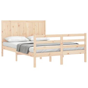 King Size Solid Wood Bed Frame with Headboard | HipoMarket