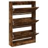 Shoe Cabinet Smoked Oak 80x21x125.5 cm - Stylish Storage Solution