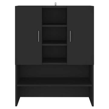 Washing Machine Cabinet Black - Stylish Storage Solution