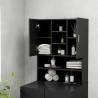 Washing Machine Cabinet Black - Stylish Storage Solution