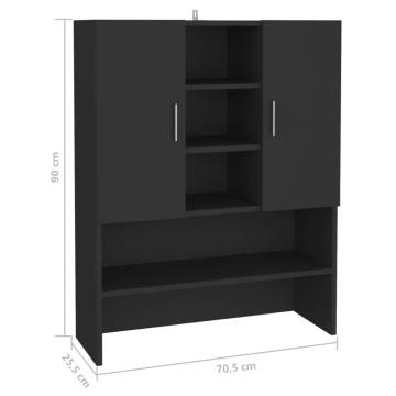 Washing Machine Cabinet Black - Stylish Storage Solution