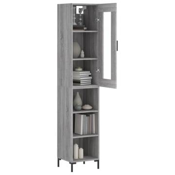 Stylish Highboard Grey Sonoma - 34.5x34x180 cm | Hipomarket