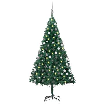 Pre-lit Artificial Christmas Tree with Ball Set - 180 cm Green