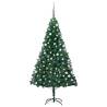 Artificial Pre-lit Christmas Tree with Ball Set Green 180 cm PVC Colour green and grey Size 180 x 95 cm Quantity in Package 1 Number of Branch Tips 