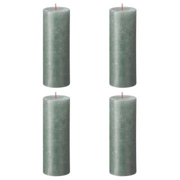 Bolsius Rustic Pillar Candles Shimmer - Oxide Blue (4 pcs)