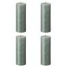 Bolsius Rustic Pillar Candles Shimmer - Oxide Blue (4 pcs)