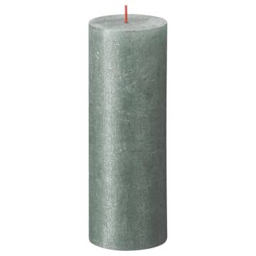 Bolsius Rustic Pillar Candles Shimmer - Oxide Blue (4 pcs)