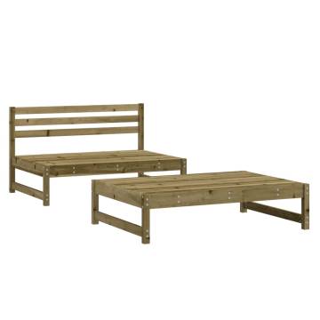 2 Piece Garden Lounge Set - Impregnated Pine Wood