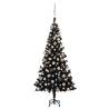 150 cm Pre-lit Black Christmas Tree with Ball Set - Hipo Market