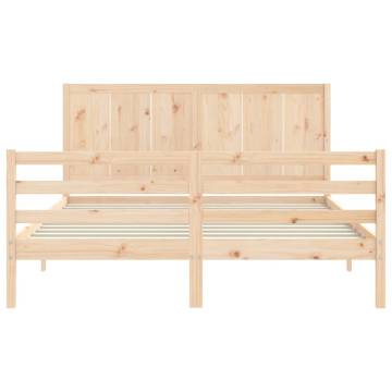 King Size Solid Wood Bed Frame with Headboard | HipoMarket