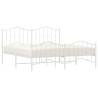 Sturdy White Metal Bed Frame with Headboard & Footboard 183x213 cm