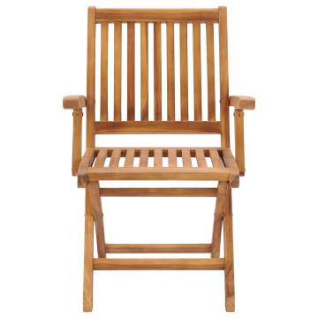 Folding Garden Chairs Set of 6 in Solid Teak Wood | Hipomarket