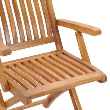 Folding Garden Chairs Set of 6 in Solid Teak Wood | Hipomarket