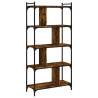 5-Tier Smoked Oak Bookcase - Stylish Storage Solution