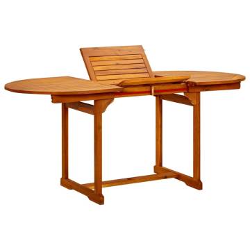 Rustic Garden Dining Table - Solid Acacia Wood (120-170)x80x75 cm