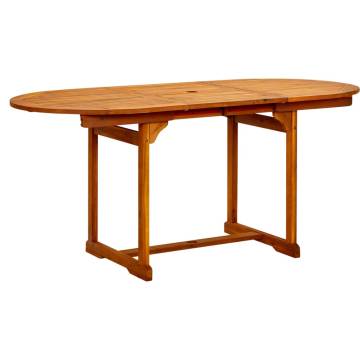 Rustic Garden Dining Table - Solid Acacia Wood (120-170)x80x75 cm