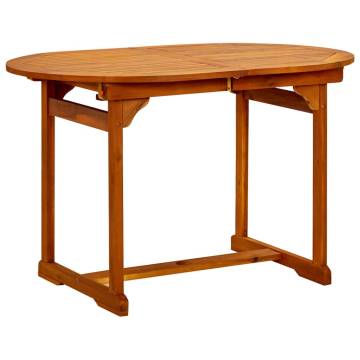 Rustic Garden Dining Table - Solid Acacia Wood (120-170)x80x75 cm