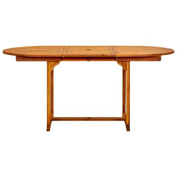 Rustic Garden Dining Table - Solid Acacia Wood (120-170)x80x75 cm