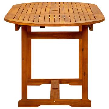 Rustic Garden Dining Table - Solid Acacia Wood (120-170)x80x75 cm