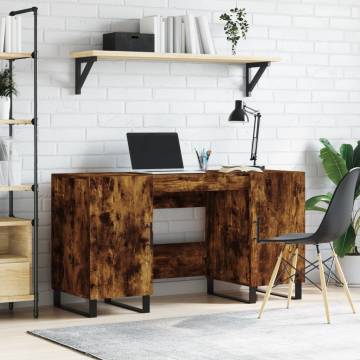 Smoked Oak Desk 140x50 cm - Elegant & Practical Design