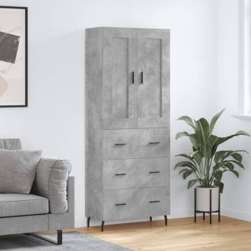 Stylish Highboard Concrete Grey - Ample Storage & Modern Design