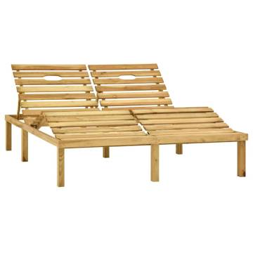 Double Sun Lounger Green Impregnated Pinewood | Hipomarket