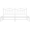 Metal Bed Frame with Headboard White 193x203 cm - Hipomarket