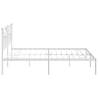 Metal Bed Frame with Headboard White 193x203 cm - Hipomarket