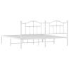 Metal Bed Frame with Headboard White 193x203 cm - Hipomarket