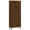 Stylish Highboard Brown Oak - 69.5x34x180 cm Engineered Wood