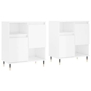 High Gloss White Sideboards - 2 pcs | Stylish Storage Solutions