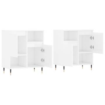 High Gloss White Sideboards - 2 pcs | Stylish Storage Solutions