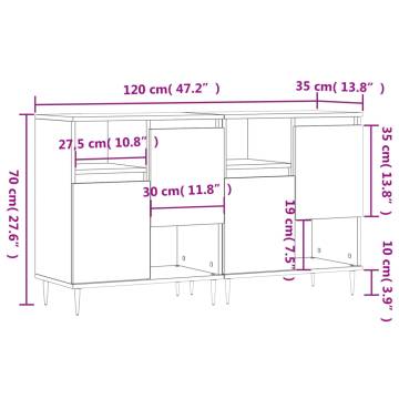 High Gloss White Sideboards - 2 pcs | Stylish Storage Solutions