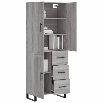 Elegant Highboard Grey Sonoma - Stylish Storage Solution