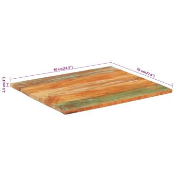 Rectangular Table Top 70x80 cm - Solid Reclaimed Wood