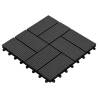 22 pcs Black WPC Decking Tiles 30x30 cm - 2 sqm Coverage