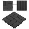 22 pcs Black WPC Decking Tiles 30x30 cm - 2 sqm Coverage