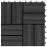 22 pcs Black WPC Decking Tiles 30x30 cm - 2 sqm Coverage