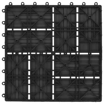 22 pcs Black WPC Decking Tiles 30x30 cm - 2 sqm Coverage