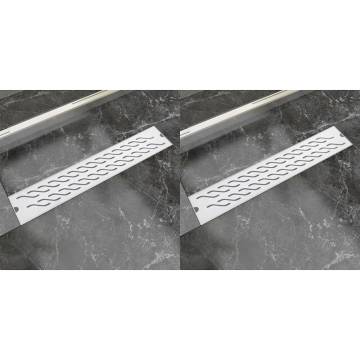 Linear Shower Drain 630x140 mm - Stainless Steel | 2 pcs