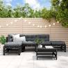 6 Piece Garden Lounge Set Black Solid Wood Pine Colour black pine Number of 6 