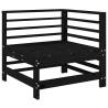 6 Piece Black Solid Wood Pine Garden Lounge Set