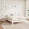 Bed Frame White Solid Wood 120x190 cm Small Double Colour white Size 120 x 190 cm 